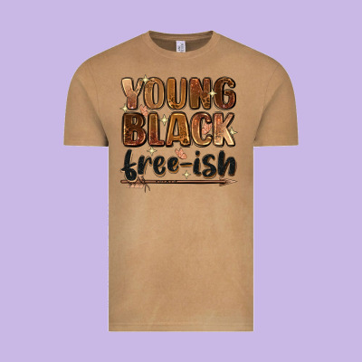 Young Black Free Ish Vintage Tee Designed By Zillion Design Studio