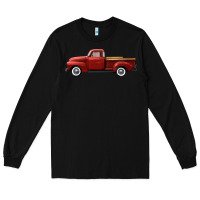 Black western red truck right side view Long Sleeve Tee - FaDigitalArtStudio