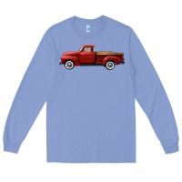 Colony Blue western red truck right side view Long Sleeve Tee - FaDigitalArtStudio