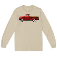 Mushroom western red truck right side view Long Sleeve Tee - FaDigitalArtStudio