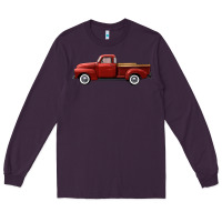 Plum western red truck right side view Long Sleeve Tee - FaDigitalArtStudio