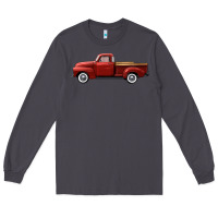 Smoke western red truck right side view Long Sleeve Tee - FaDigitalArtStudio