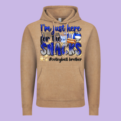 Im Just Here For The Snacks Volleyball Brother Vintage Hoodie Designed By Zillion Design Studio