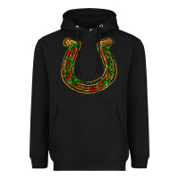 Black Christmas Horseshoe Heavyweight Hoodie - Jasminsmagicworld