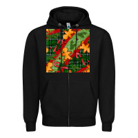 Black christmas gingerbread man and candy cane seamless pattern Zipper Hoodie - BundleAndBundleShop