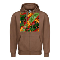 Chestnut christmas gingerbread man and candy cane seamless pattern Zipper Hoodie - BundleAndBundleShop