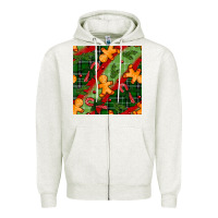 Oatmeal Heather christmas gingerbread man and candy cane seamless pattern Zipper Hoodie - BundleAndBundleShop