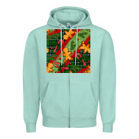 Seafoam christmas gingerbread man and candy cane seamless pattern Zipper Hoodie - BundleAndBundleShop