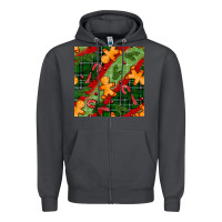 Smoke christmas gingerbread man and candy cane seamless pattern Zipper Hoodie - BundleAndBundleShop