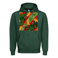 Sports Green christmas gingerbread man and candy cane seamless pattern Zipper Hoodie - BundleAndBundleShop