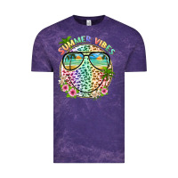 Cloud Purple summer vibes with smile face and leopard Vintage Tee - texasbilliewilder