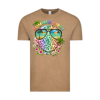 Vintage Coffee summer vibes with smile face and leopard Vintage Tee - texasbilliewilder