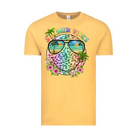 Vintage Mustard summer vibes with smile face and leopard Vintage Tee - texasbilliewilder