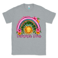 Heather Grey summer vibes  rainbow Classic Tee - HRA Design Shop