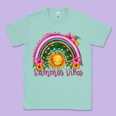 Summer Vibes  Rainbow Classic Tee Designed By Hra Design Shop