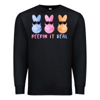 Black peepin it real easter glitter Premium Sweatshirt - MaliasSmallBusiness