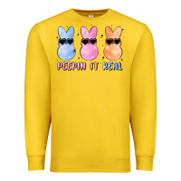 Lemon peepin it real easter glitter Premium Sweatshirt - MaliasSmallBusiness
