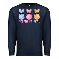 Navy peepin it real easter glitter Premium Sweatshirt - MaliasSmallBusiness