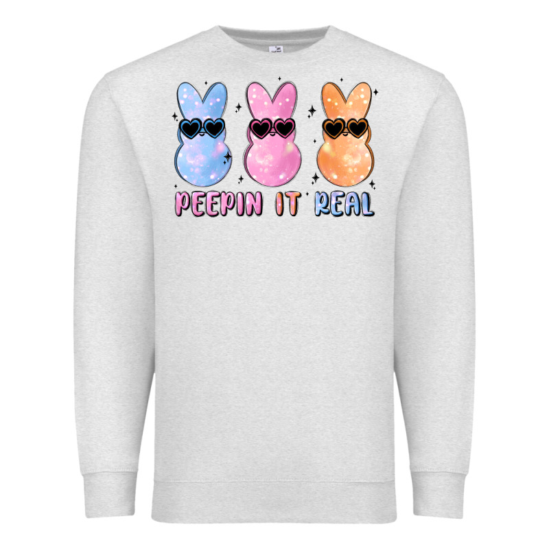 Peepin It Real Easter Glitter Premium Sweatshirt by MaliasSmallBusiness | Teevron
