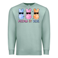Seafoam peepin it real easter glitter Premium Sweatshirt - MaliasSmallBusiness