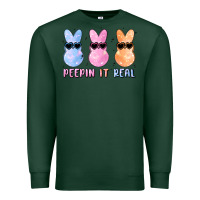 Sports Green peepin it real easter glitter Premium Sweatshirt - MaliasSmallBusiness