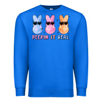 True Royal peepin it real easter glitter Premium Sweatshirt - MaliasSmallBusiness