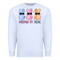 White peepin it real easter glitter Premium Sweatshirt - MaliasSmallBusiness