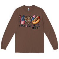 Chestnut peace love let's get it Long Sleeve Tee - CowhideDigitalArt