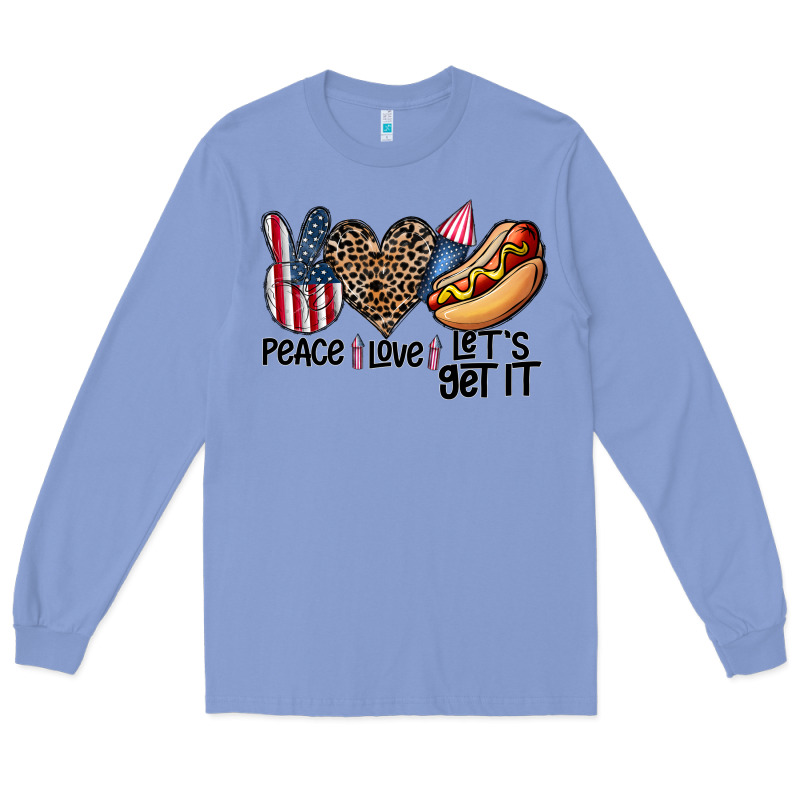 Peace Love Let's Get It Long Sleeve Tee by CowhideDigitalArt | Teevron