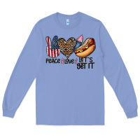 Colony Blue peace love let's get it Long Sleeve Tee - CowhideDigitalArt