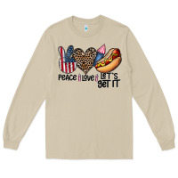 Mushroom peace love let's get it Long Sleeve Tee - CowhideDigitalArt