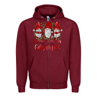 Burgundy hangin' with my gnomies Zipper Hoodie - JahusDesignShop