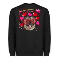 Black Valentine's day  pug Heavyweight Sweatshirt - RanaPortraitStore