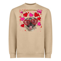 Mushroom Valentine's day  pug Heavyweight Sweatshirt - RanaPortraitStore