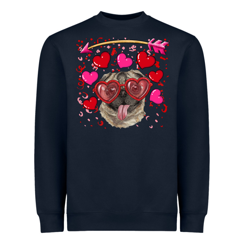 Valentine's Day  Pug Heavyweight Sweatshirt by RanaPortraitStore | Teevron