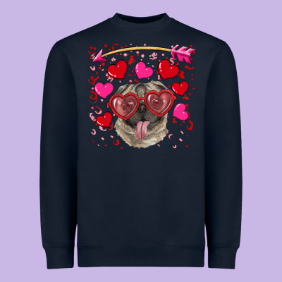 Heavyweight Sweatshirt Valentine's day  pug