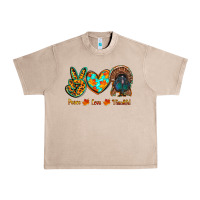 French Oak peace love thankful Urban Heavy Tee - RanaPortraitStore
