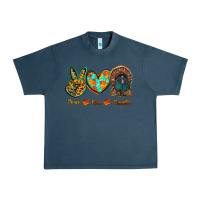 Midnight Navy peace love thankful Urban Heavy Tee - RanaPortraitStore
