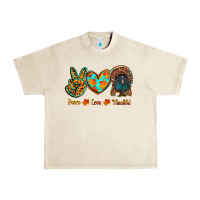 Sandshell peace love thankful Urban Heavy Tee - RanaPortraitStore