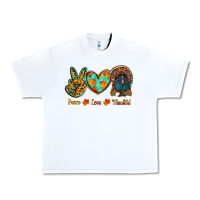 White peace love thankful Urban Heavy Tee - RanaPortraitStore