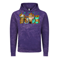 Cloud Purple sunflowers coffee cups Vintage Hoodie - Zillion Design Studio