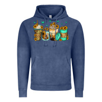 Vintage Denim sunflowers coffee cups Vintage Hoodie - Zillion Design Studio