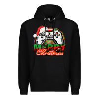 Black Gamer Merry Christmas Premium Hoodie - NancyCooperArtShop