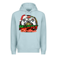 Blue Mist Gamer Merry Christmas Premium Hoodie - NancyCooperArtShop