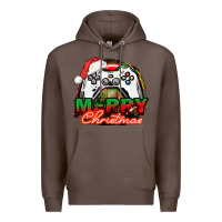 Coffee Gamer Merry Christmas Premium Hoodie - NancyCooperArtShop
