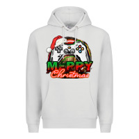 Dove Grey Gamer Merry Christmas Premium Hoodie - NancyCooperArtShop