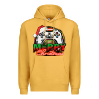 Mustard Gamer Merry Christmas Premium Hoodie - NancyCooperArtShop