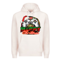 Pale Pink Gamer Merry Christmas Premium Hoodie - NancyCooperArtShop