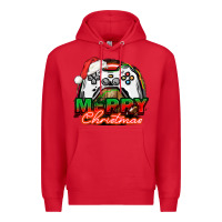 Red Gamer Merry Christmas Premium Hoodie - NancyCooperArtShop