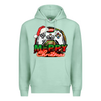 Seafoam Gamer Merry Christmas Premium Hoodie - NancyCooperArtShop
